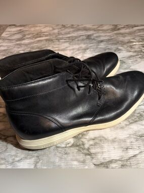 Cole Haan Grand Tour Mens Leather Casual Chukka Boots Size 13 M Black C31366